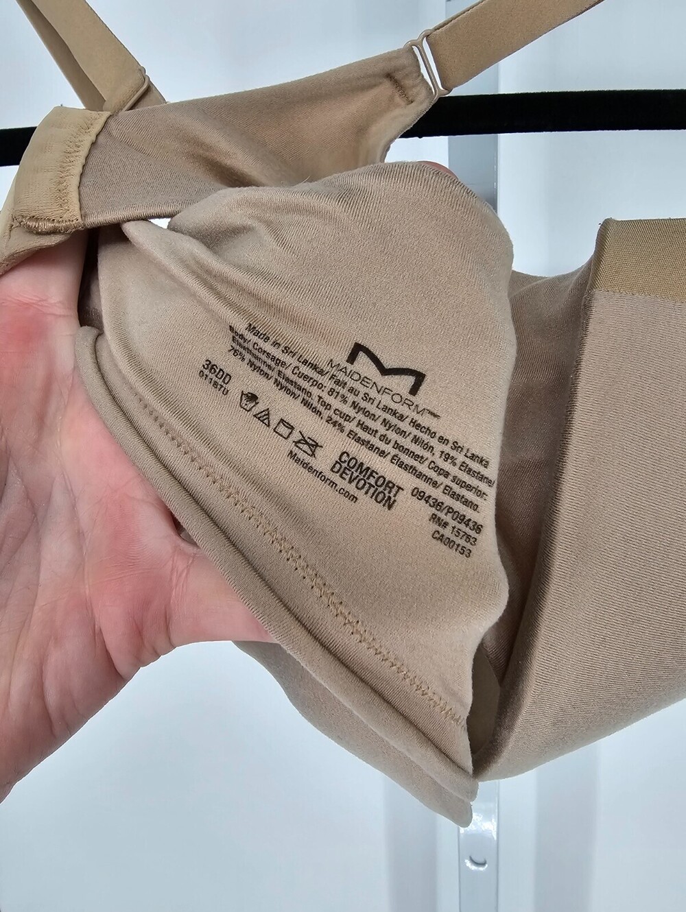 Maidenform Comfort Devotion Womens Sz 36DD Lightly Lined T Shirt Bra Beige - Picture 4 of 4